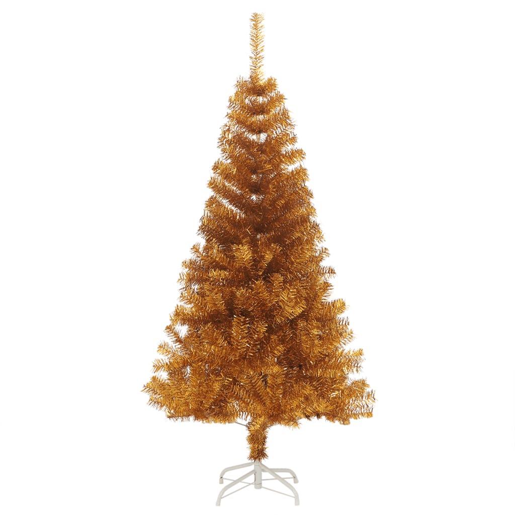 vidaXL Árbol de Navidad artificial con soporte PET dorado 120 cm