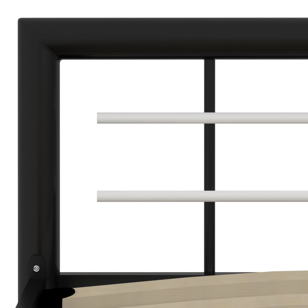 vidaXL Estructura de cama de metal negro y blanco 160x200 cm