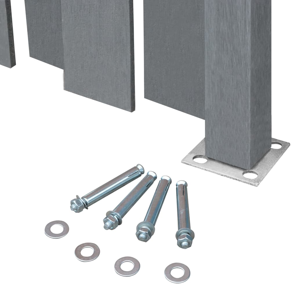 vidaXL Panel de valla con 2 postes WPC gris 180x180 cm