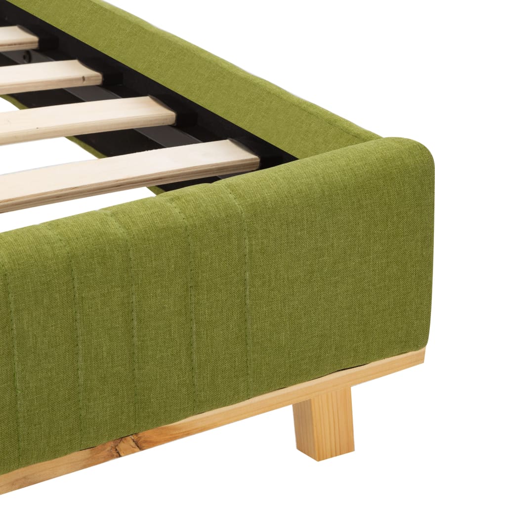 vidaXL Estructura de cama con LED tela verde 160x200 cm