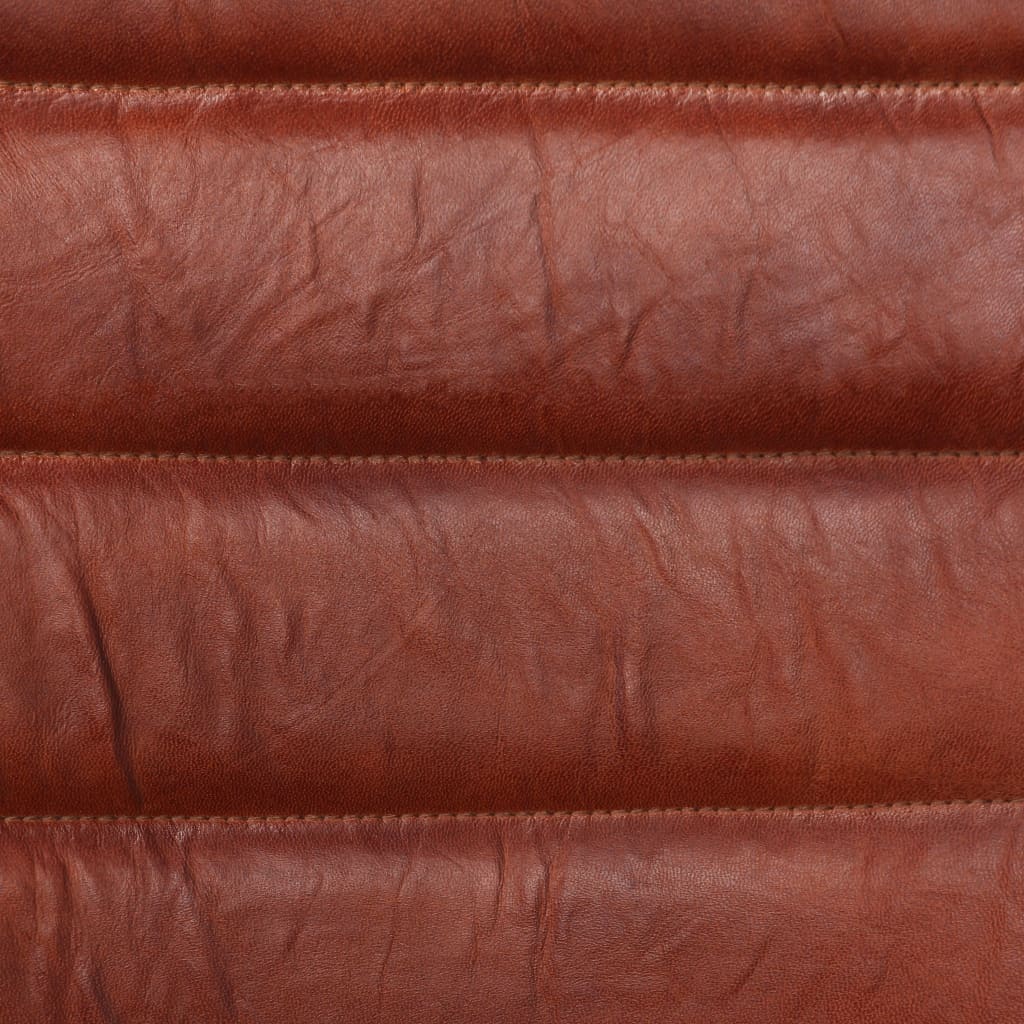 vidaXL Sillas de comedor 4 unidades cuero auténtico marrón