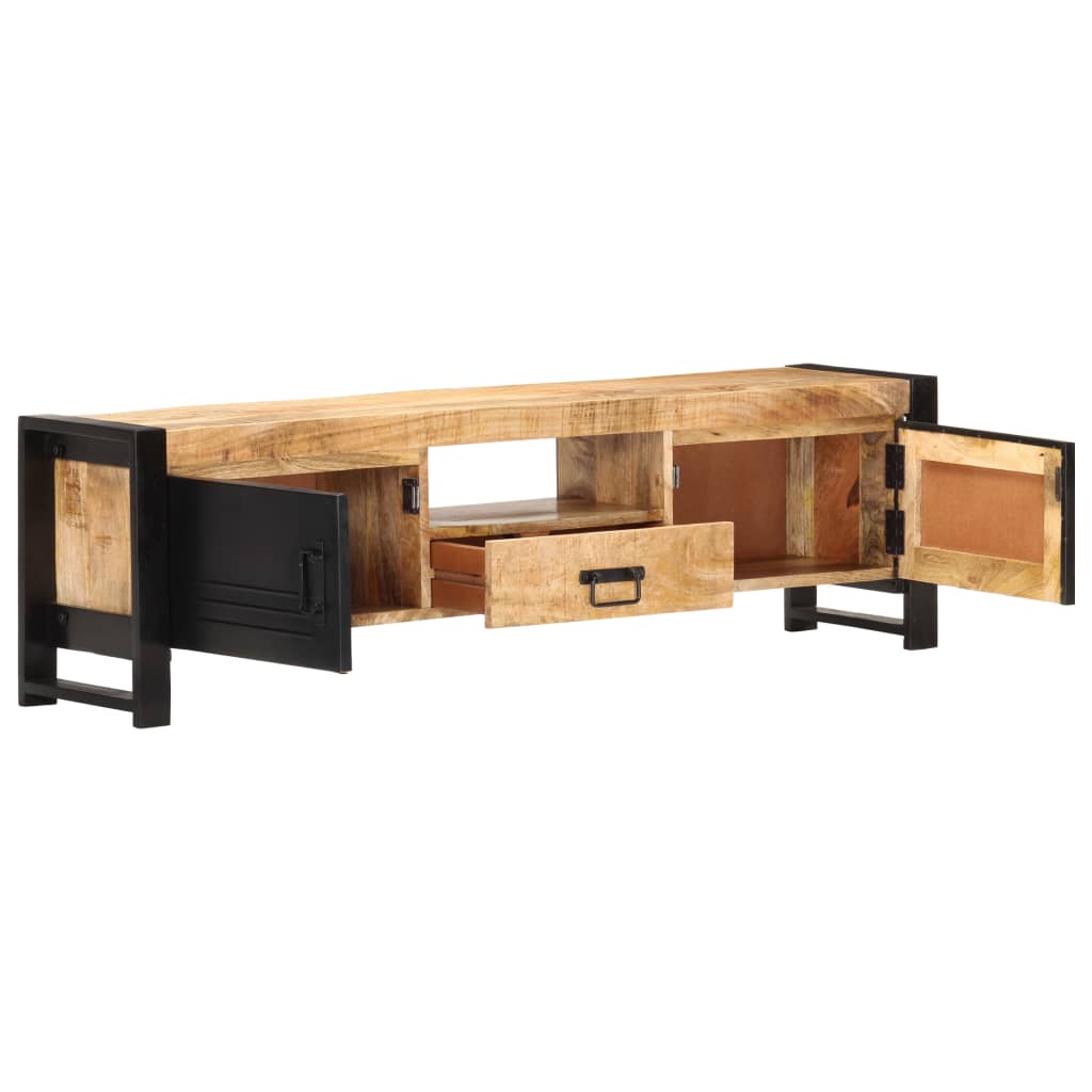 vidaXL Mueble para TV madera de mango rugosa 140x30x40 cm