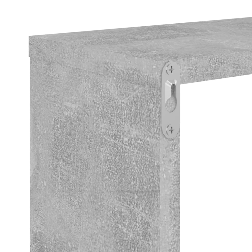 vidaXL Estantes cubo de pared 6 unidades gris hormigón 26x15x26 cm