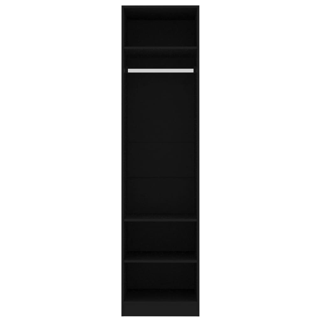 vidaXL Armario de madera contrachapada negro 50x50x200 cm
