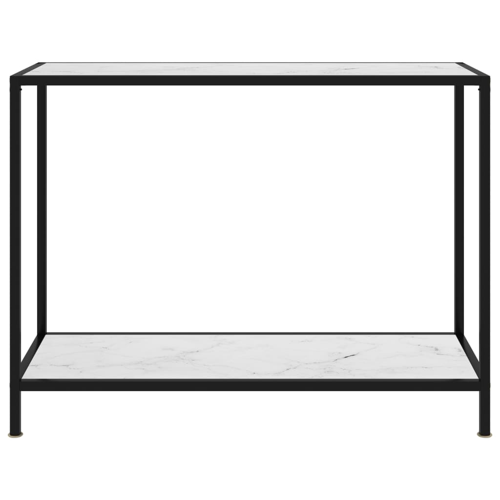 vidaXL Mesa de consola blanco vidrio templado 100x35x75 cm