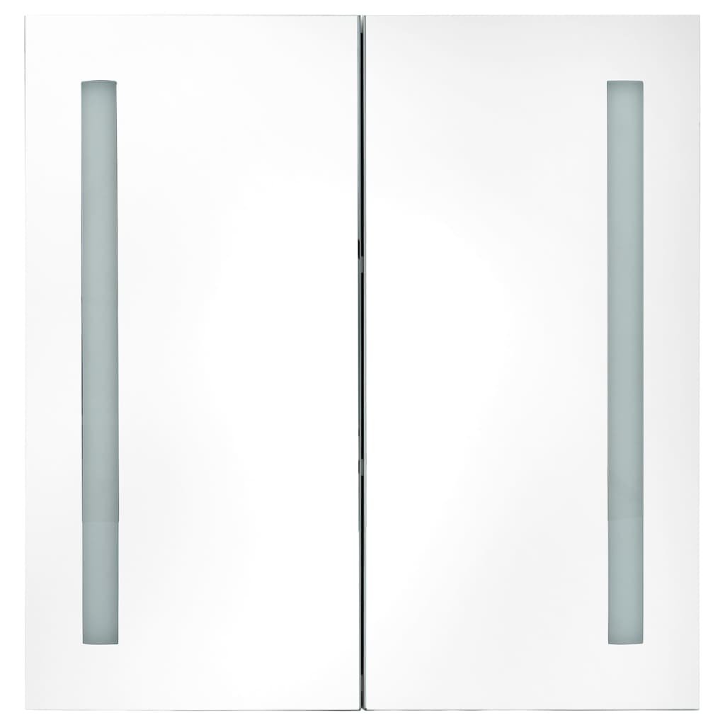 vidaXL Armario de baño con espejo LED blanco brillante 62x14x60 cm