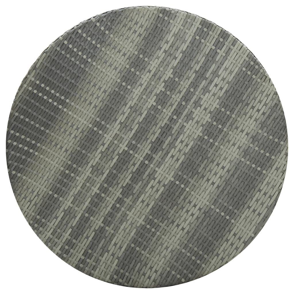 vidaXL Mesa de jardín de ratán sintético gris 75,5x106 cm