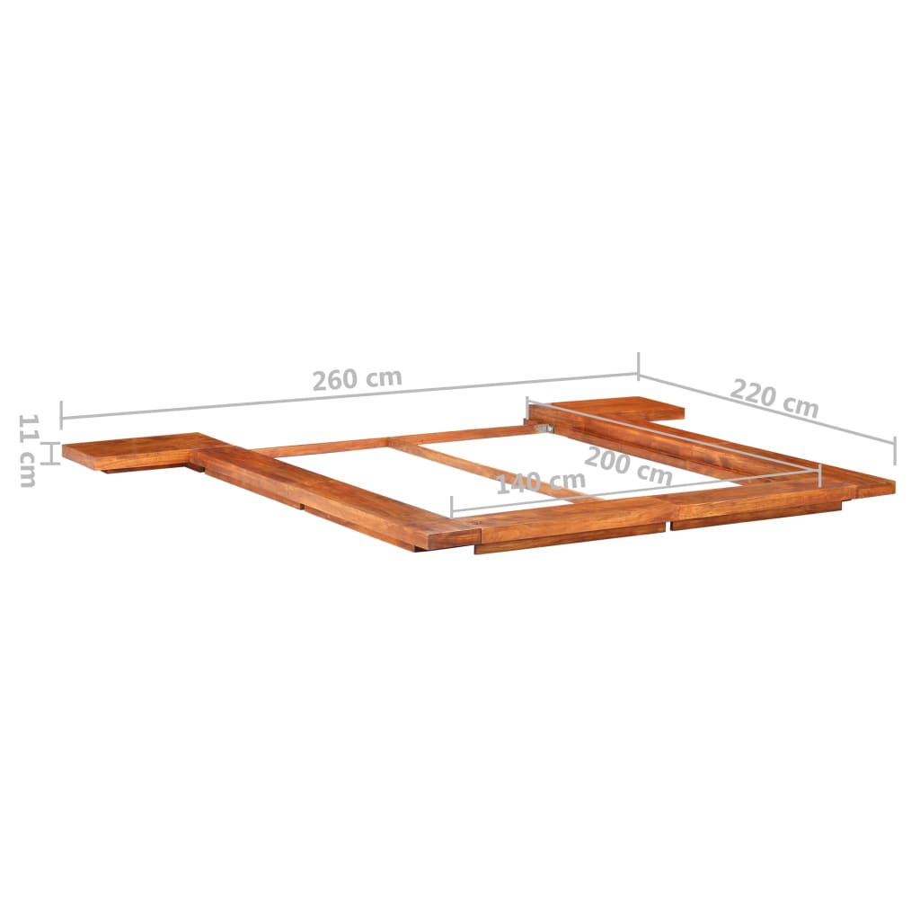 vidaXL Estructura para futón japonés madera maciza de acacia 140x200 cm