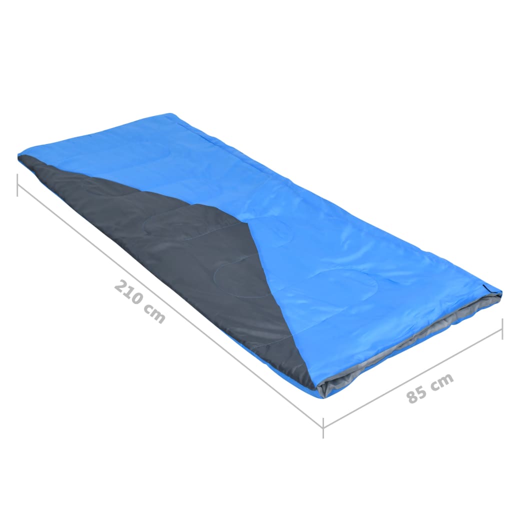 vidaXL Saco de dormir de sobre ligero azul 1100 g 10°C