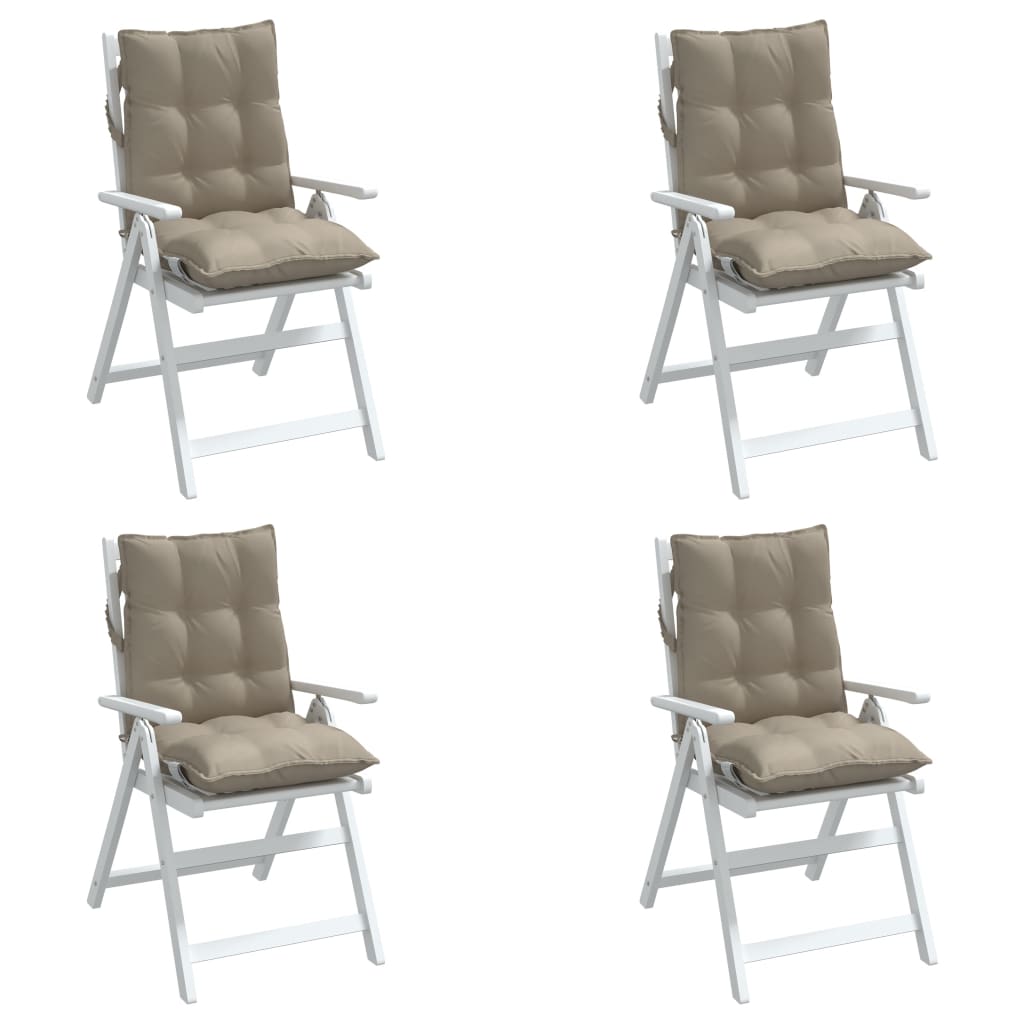 vidaXL Cojines para silla respaldo bajo 4 uds tela Oxford gris taupe