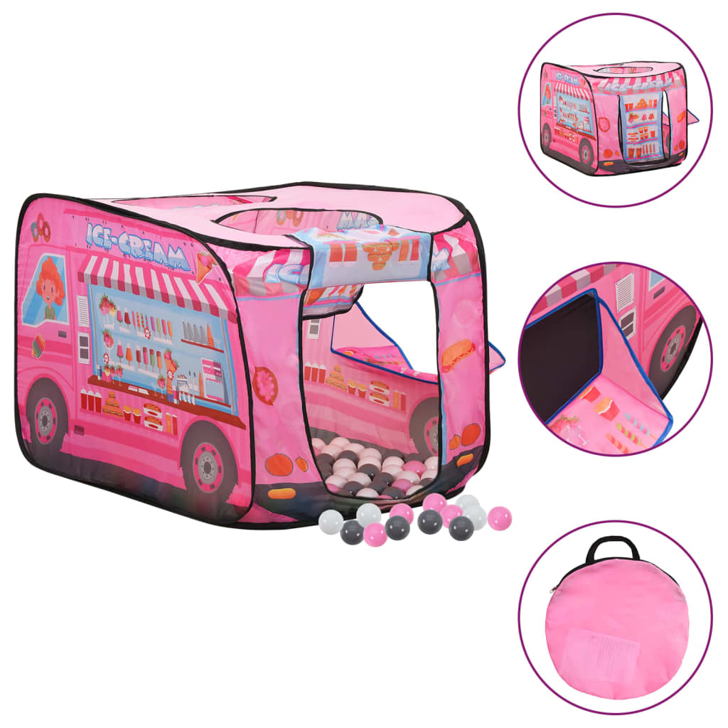 vidaXL Tienda de juegos para niños con 250 bolas rosa 70x112x70 cm