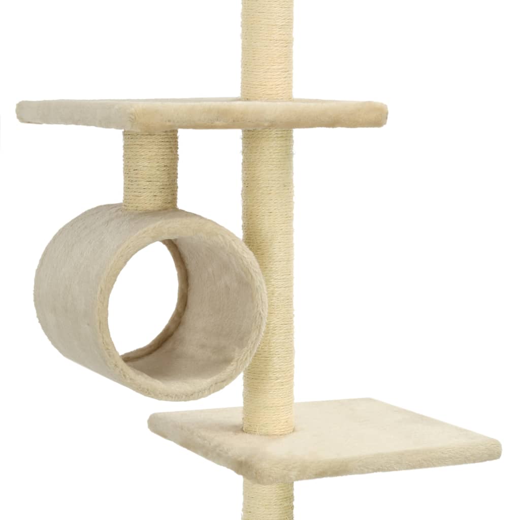 vidaXL Rascador para gatos con postes de sisal beige 260 cm