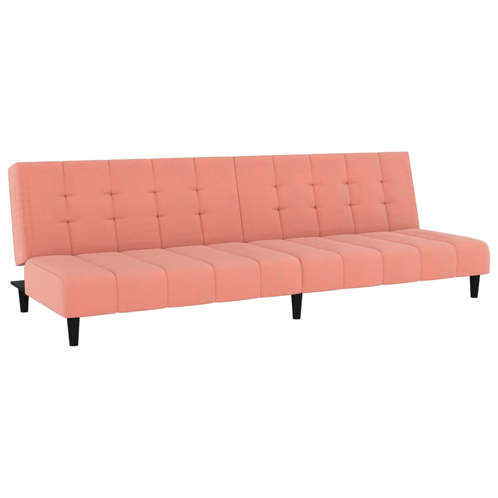 vidaXL Sofá cama de 2 plazas terciopelo rosa