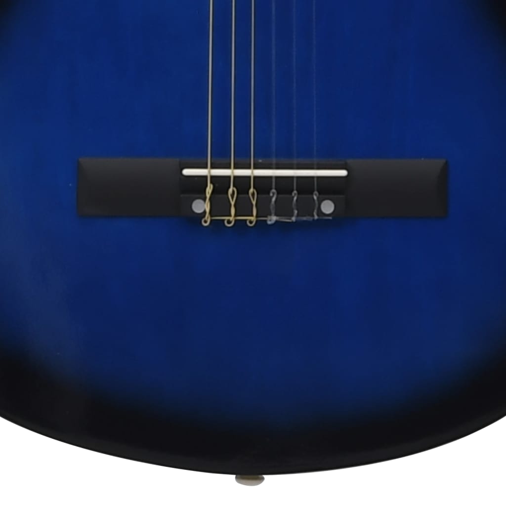 vidaXL Set de guitarra clásica occidental 12 pzas 6 cuerdas azul 38"