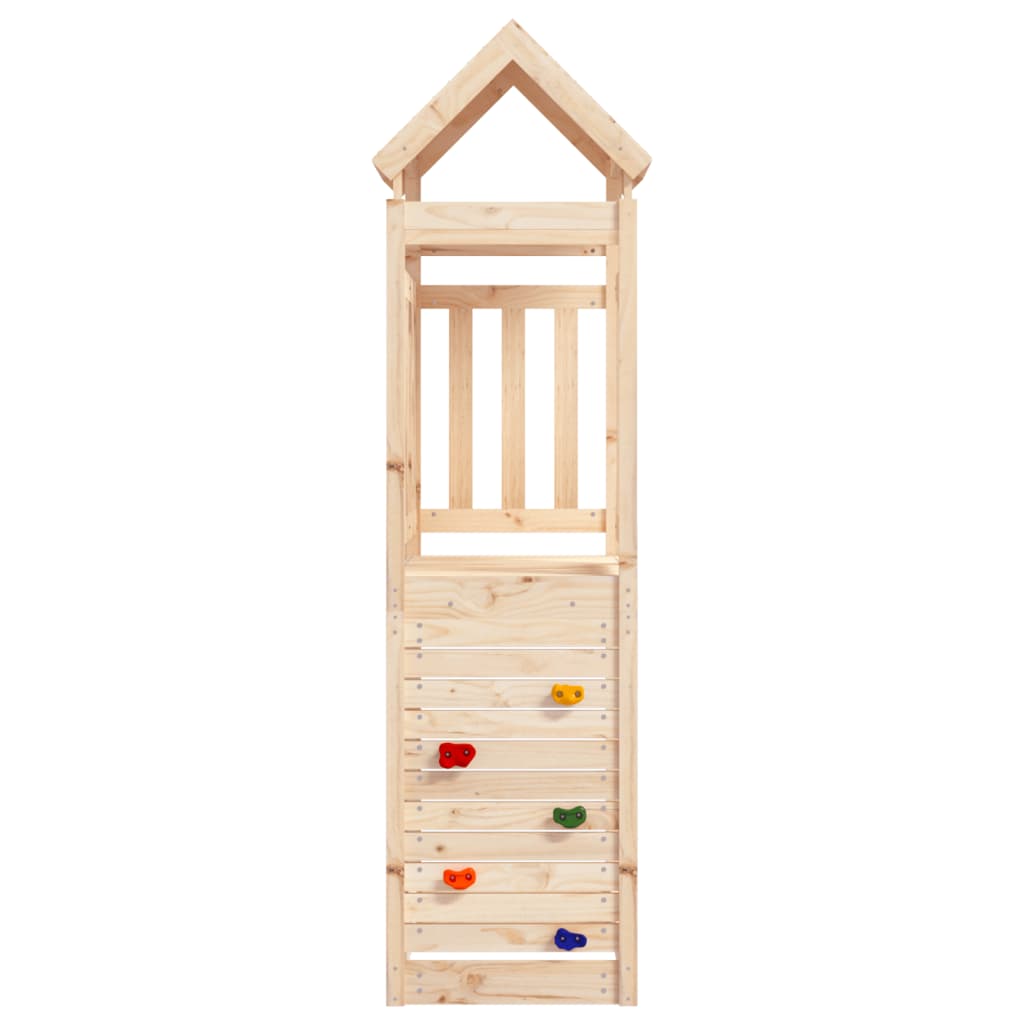 vidaXL Casita infantil con pared escalada madera pino 53x110,5x214 cm