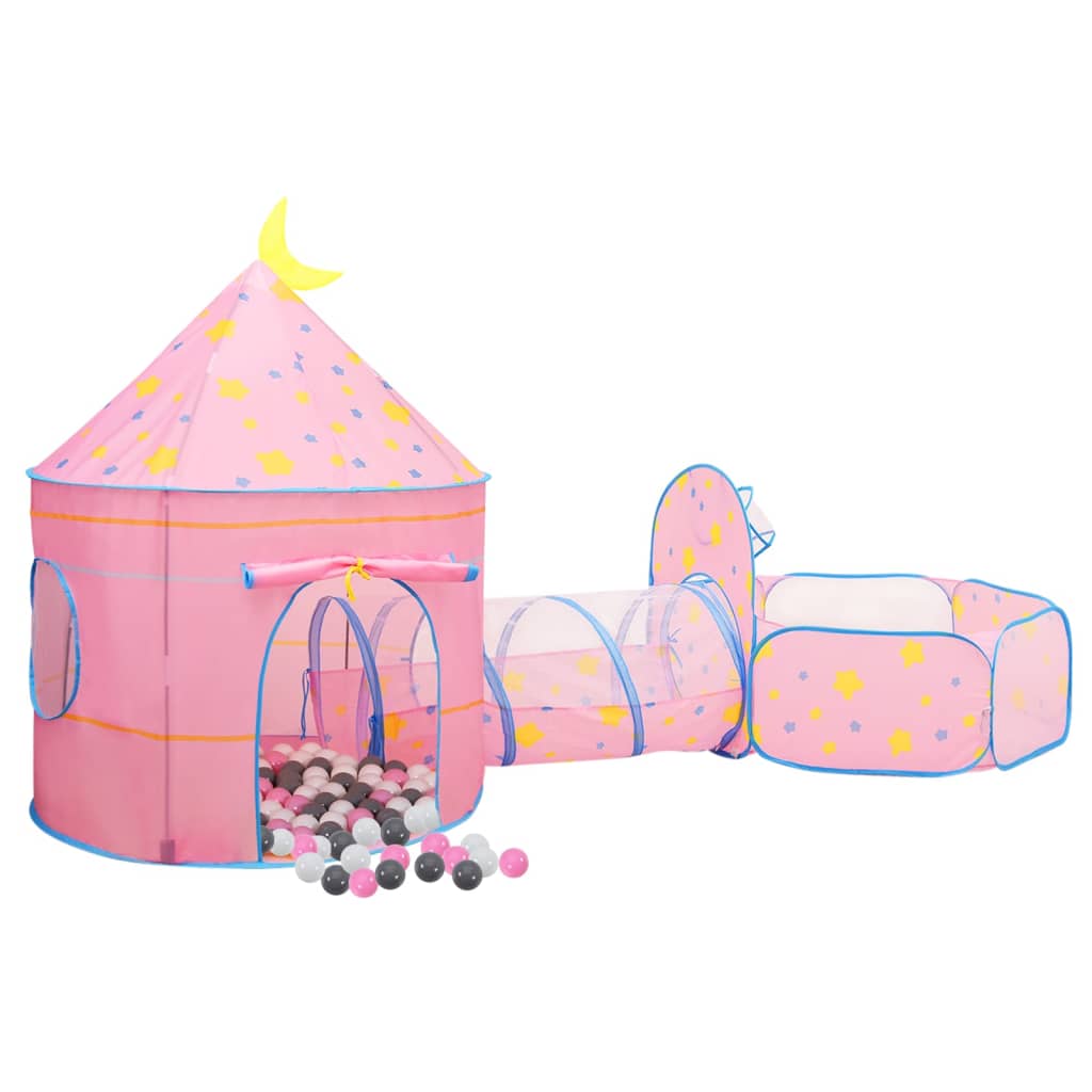 vidaXL Tienda de juegos para niños con 250 bolas rosa 301x120x128 cm