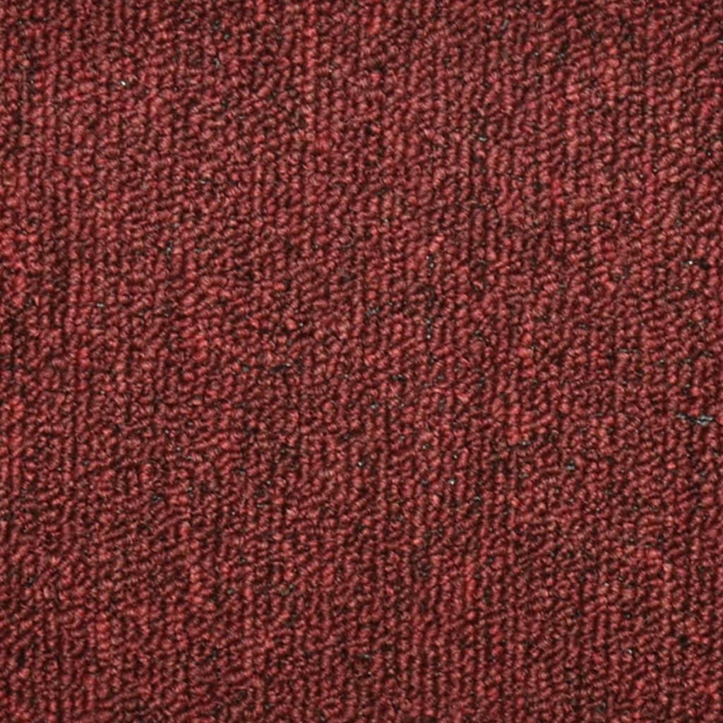 vidaXL Alfombras de peldaños de escalera 15 uds rojo 56x17x3 cm