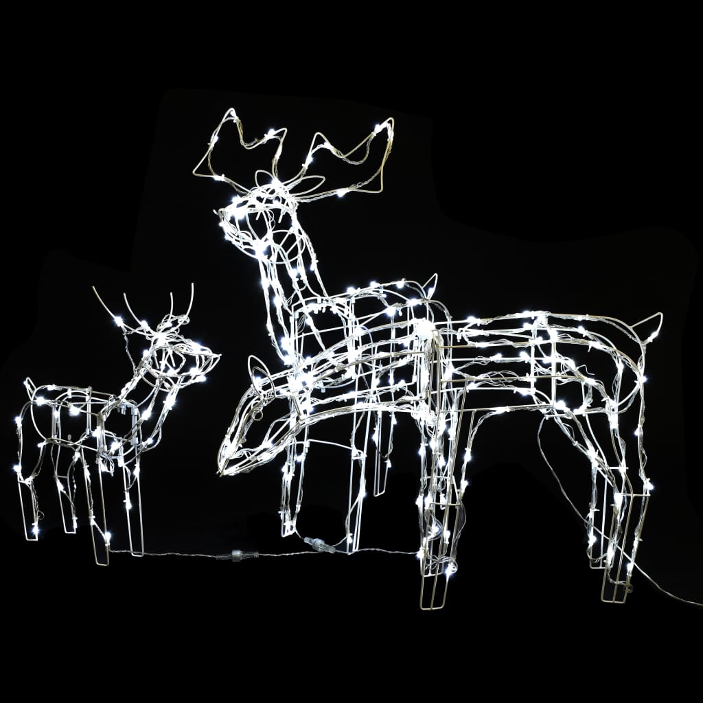 vidaXL Alumbrado de Navidad con renos 3 piezas 229 LED