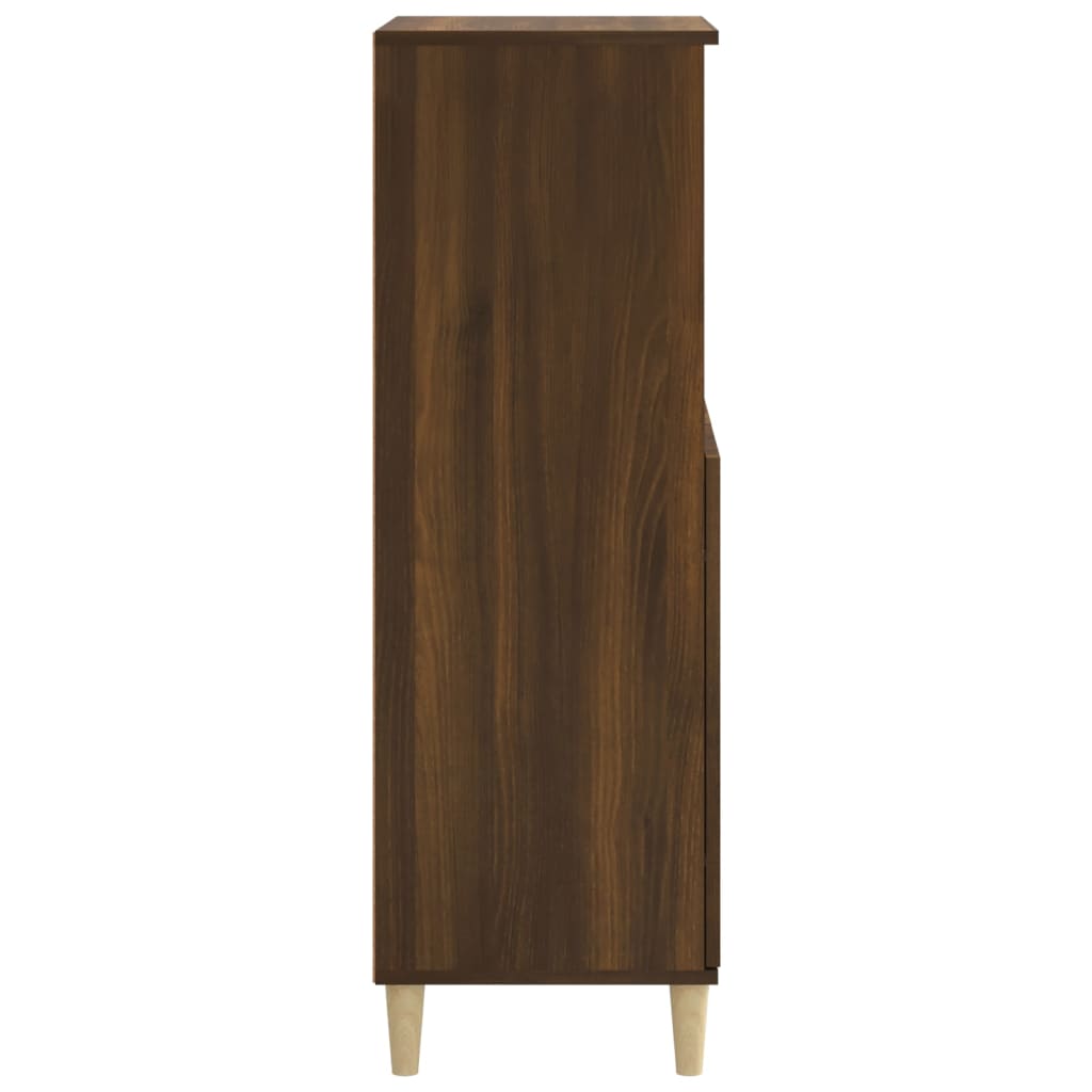 vidaXL Aparador alto madera contrachapada marrón roble 60x36x110 cm