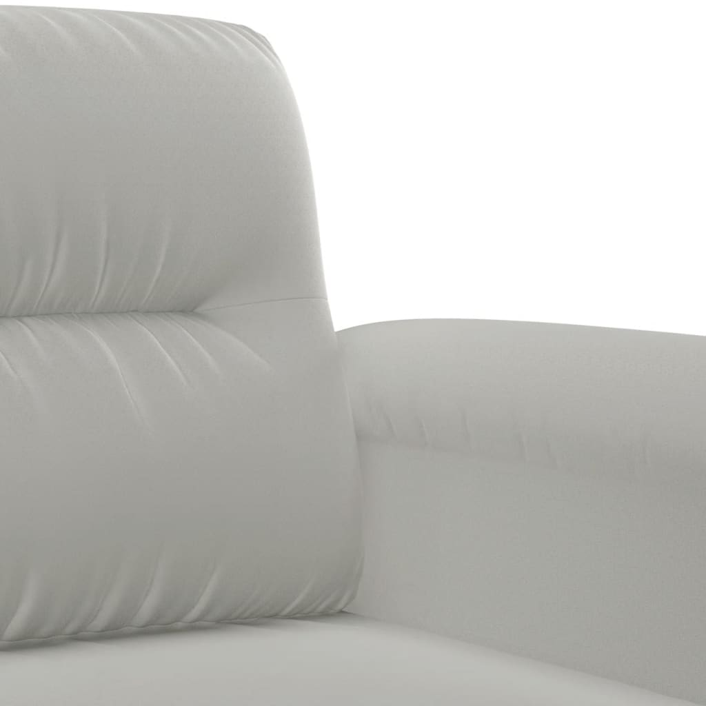 vidaXL Juego de sofás con cojines 4 piezas tela microfibra gris claro