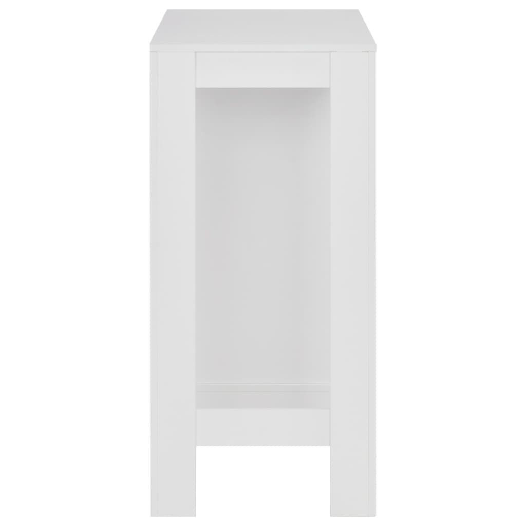 vidaXL Mesa alta de cocina con estantería blanco 110x50x103 cm