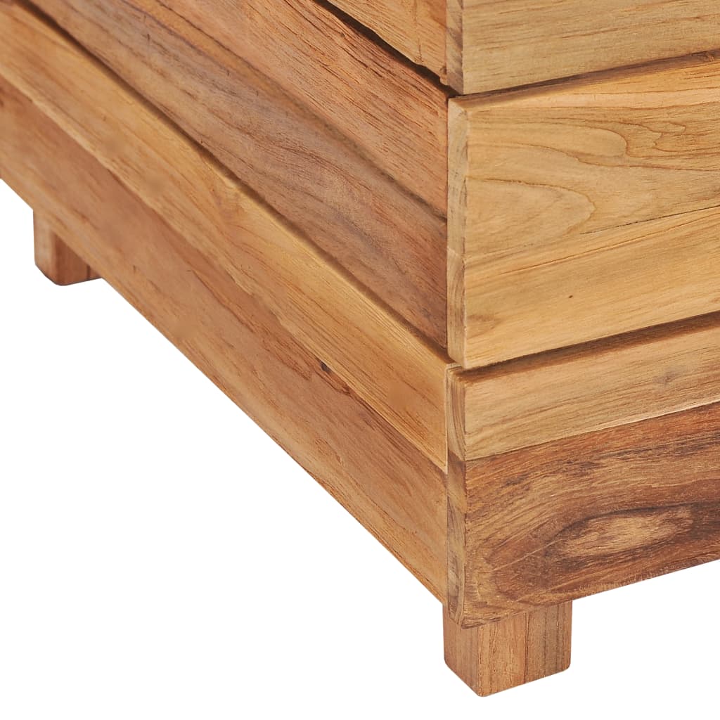vidaXL Arriate elevado madera de teca reciclada y acero 100x40x38 cm