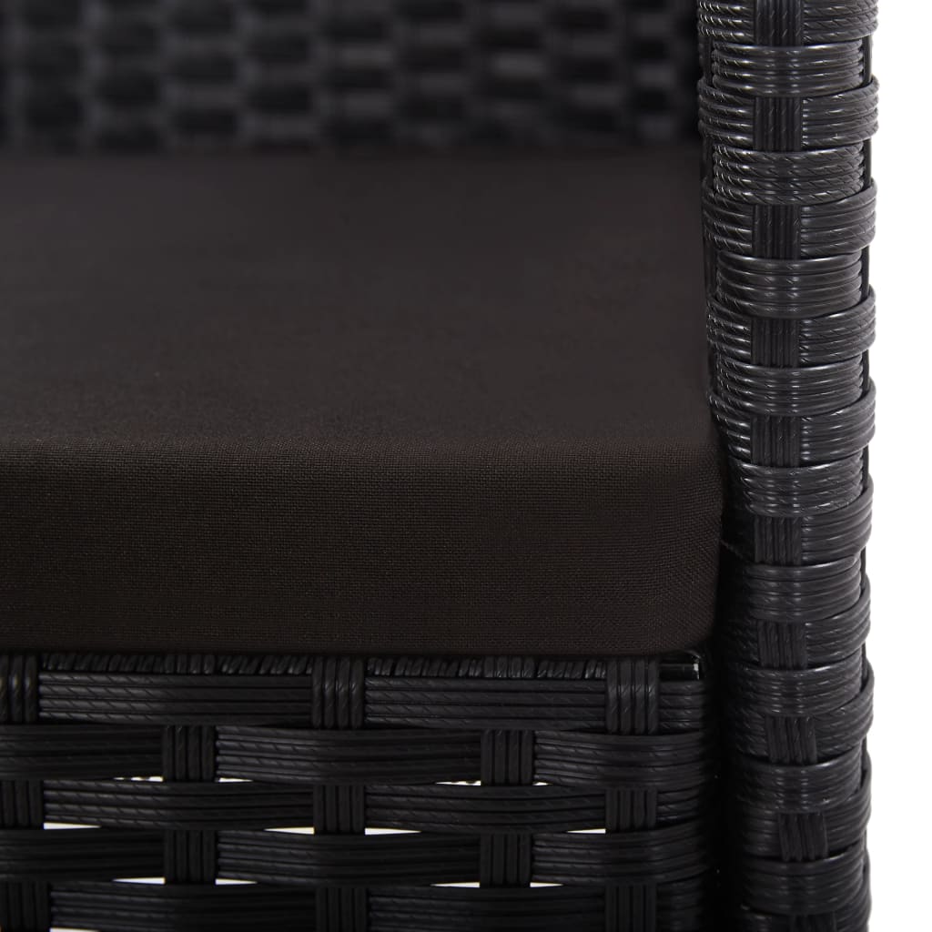 vidaXL Conjunto de muebles de jardín 9 piezas ratán sintético negro