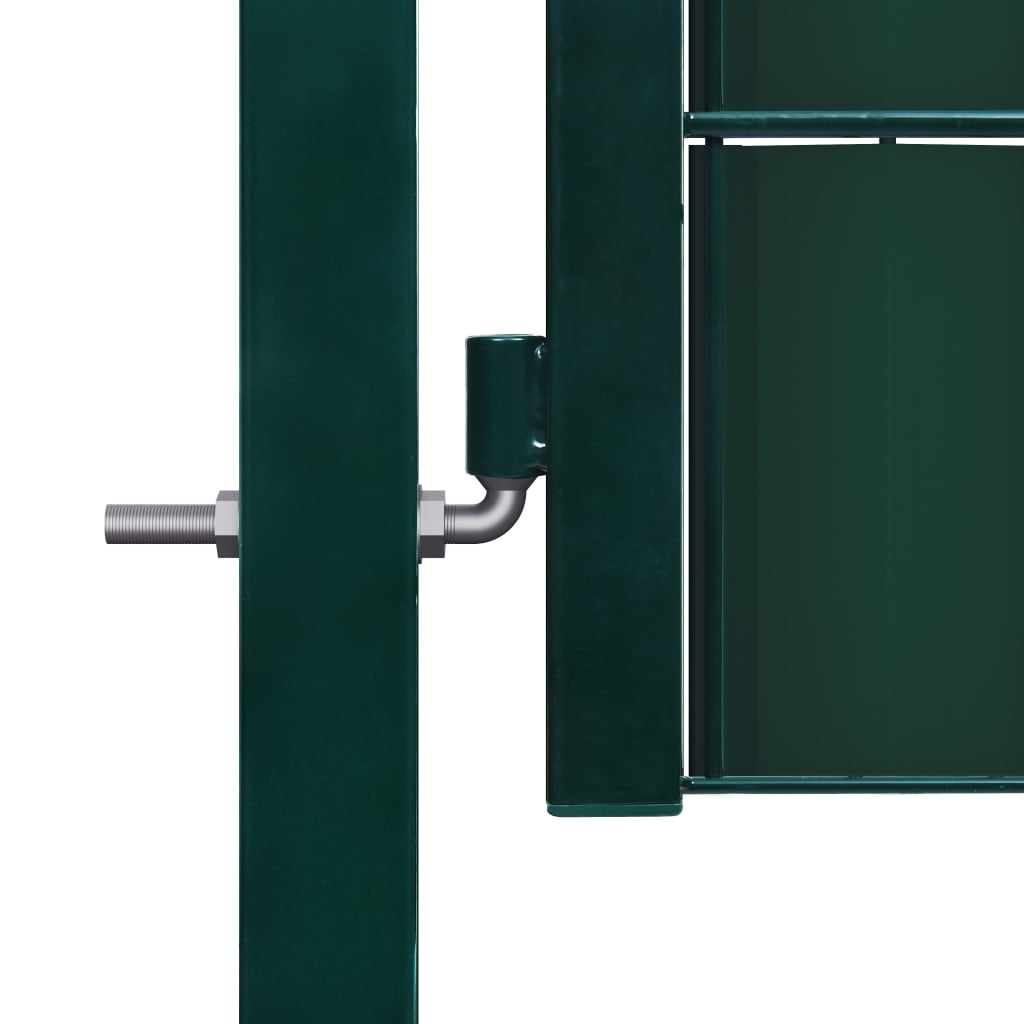 vidaXL Puerta de valla de PVC y acero verde 100x101 cm