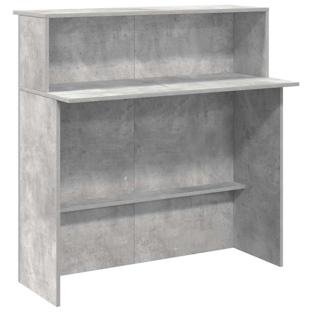 Mostrador De Recepción VidaXL 100x50x103.5 Cm - Color Gris Hormigón, Madera De Ingeniería, Con Estante