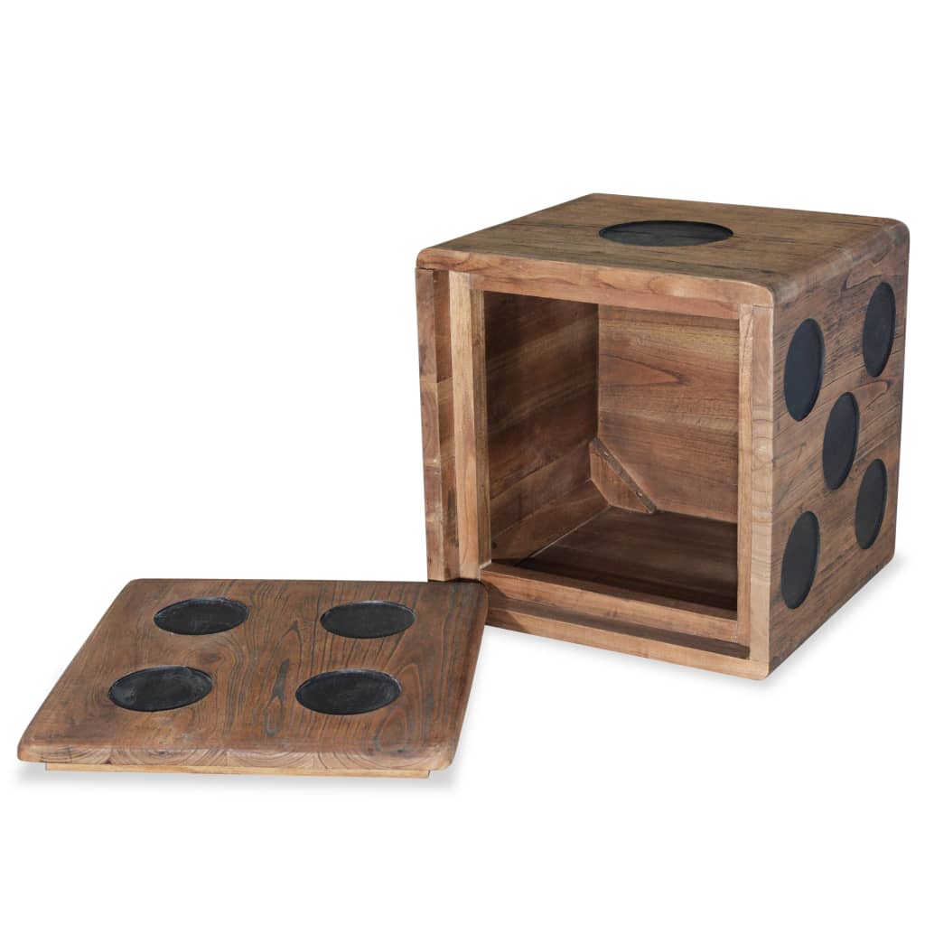 vidaXL Caja de almacenamiento diseño de dado madera Mindi 40x40x40 cm