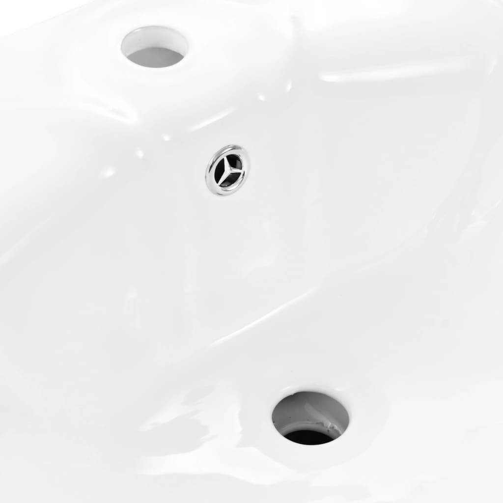 vidaXL Lavabo de pie de cerámica blanco 580x510x200 mm