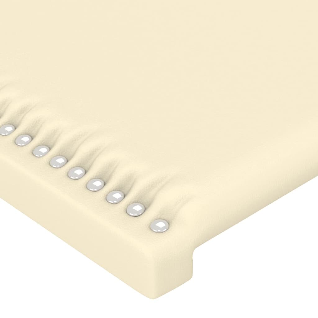 vidaXL Estructura de cama con cabecero cuero sintético crema 90x190 cm