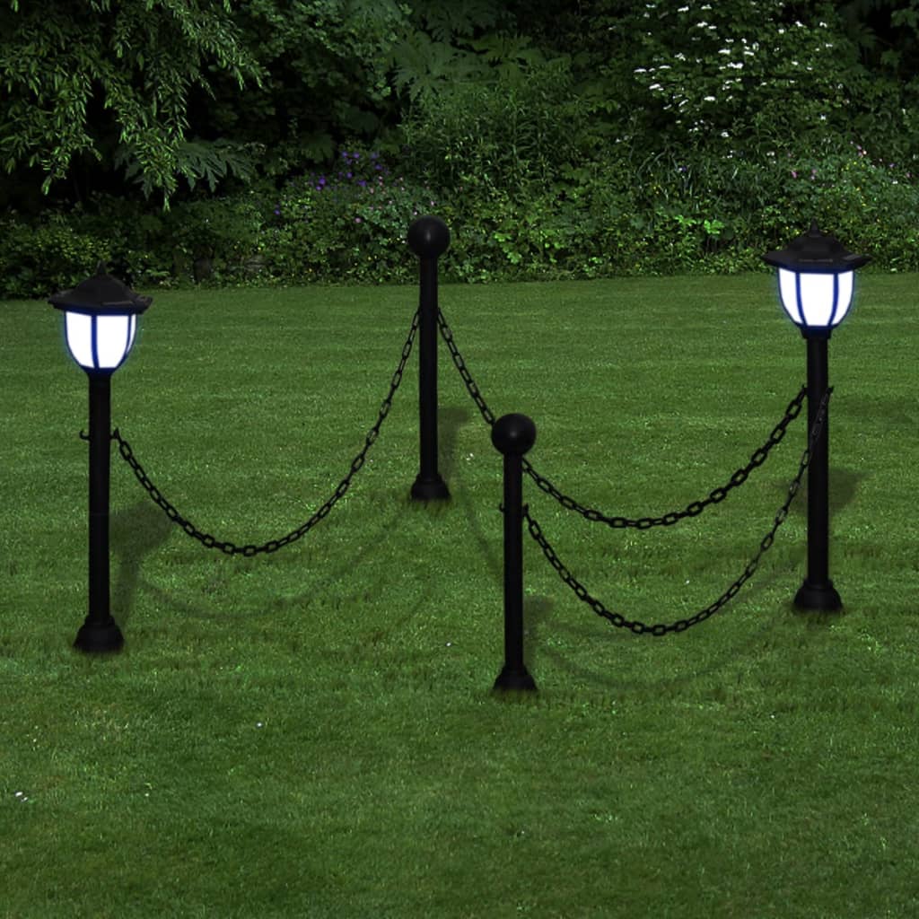 vidaXL Lámparas solares de jardín con valla de cadena