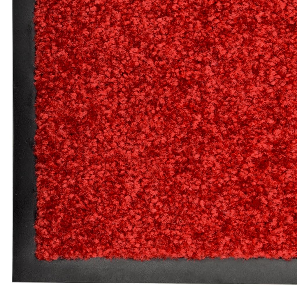 vidaXL Felpudo lavable rojo 120x180 cm