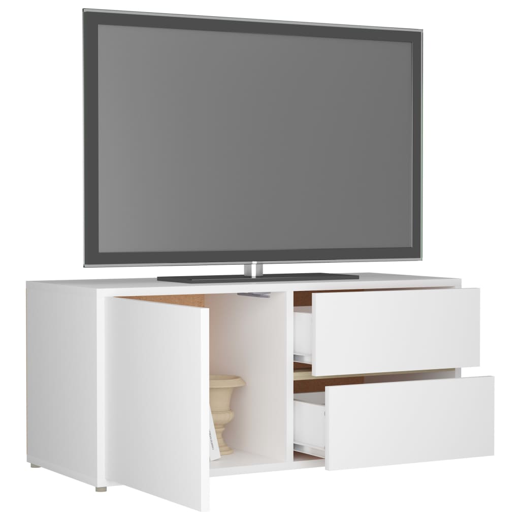vidaXL Mueble para TV madera contrachapada blanco 80x34x36 cm