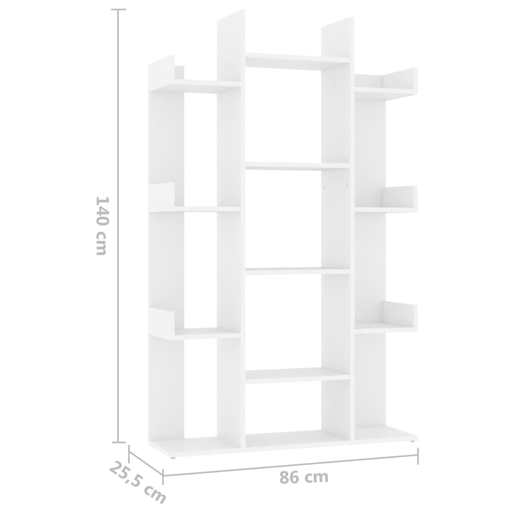 vidaXL Estantería librería madera contrachapada blanco 86x25,5x140 cm