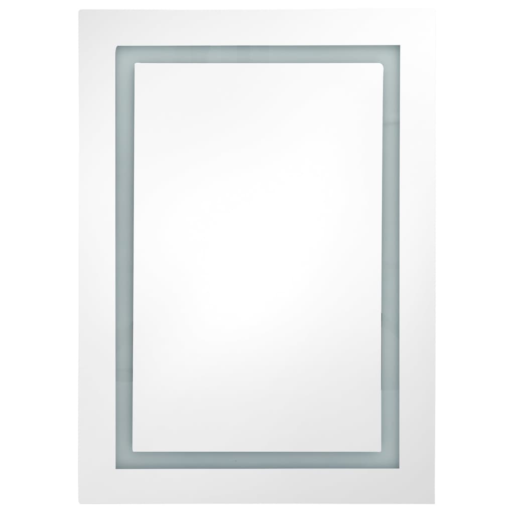 vidaXL Armario de baño con espejo LED blanco brillante 50x13x70 cm
