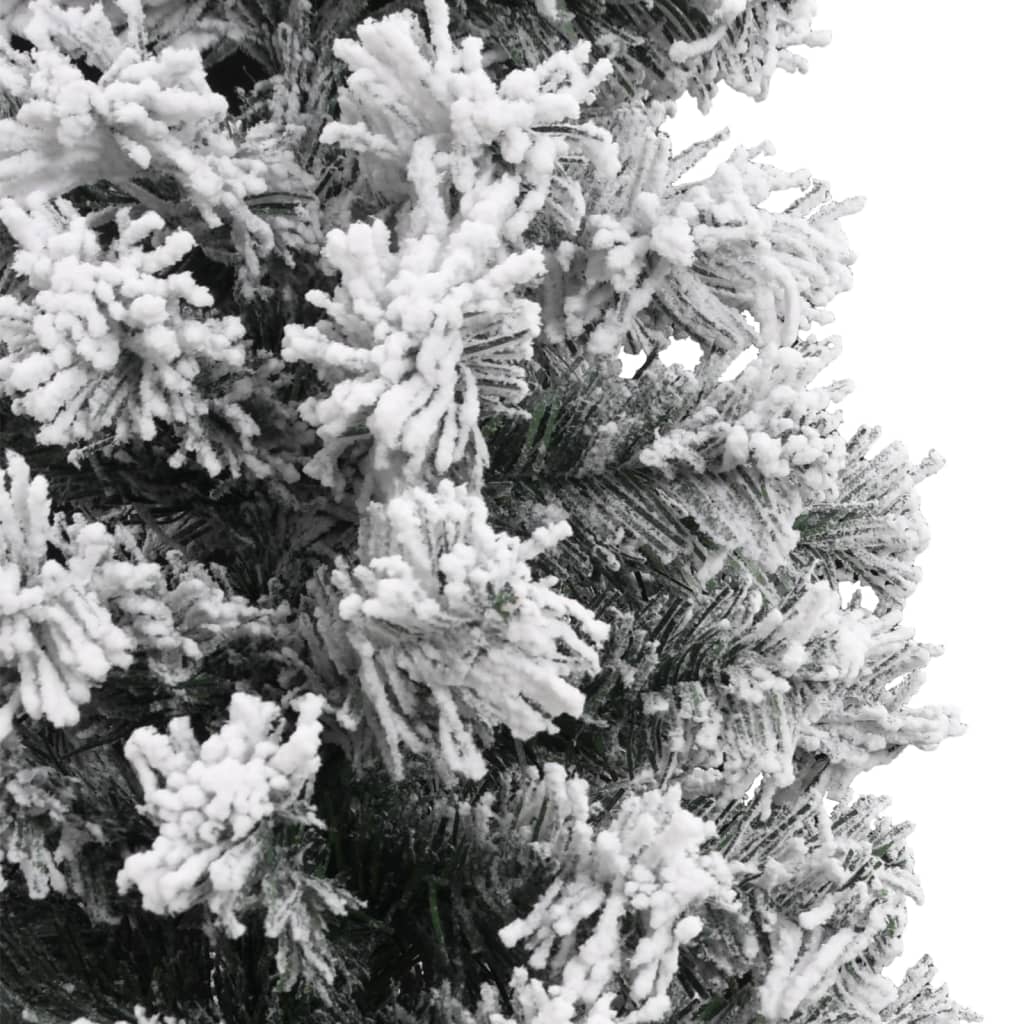 vidaXL Árbol de Navidad artificial delgado verde con nieve PVC 240 cm