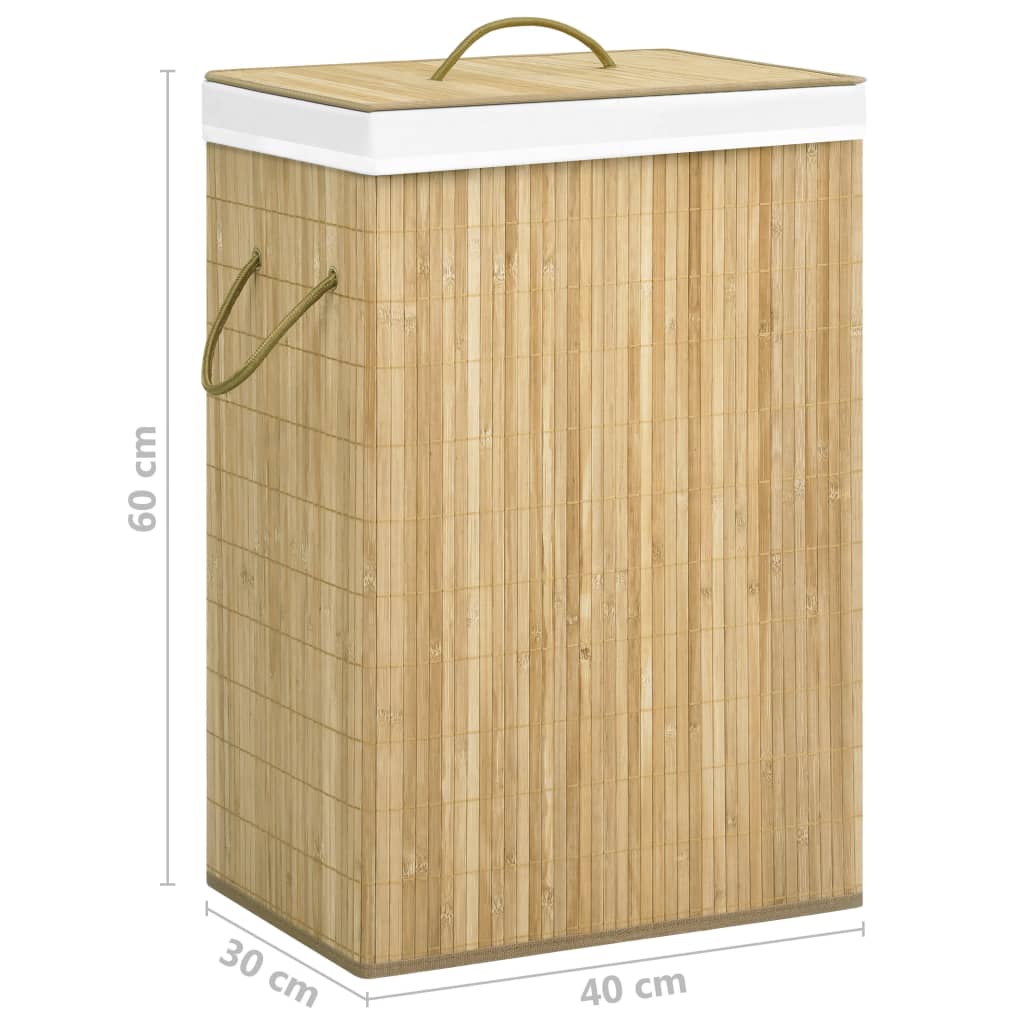 vidaXL Cesto de ropa sucia de bambú 2 secciones 72 l
