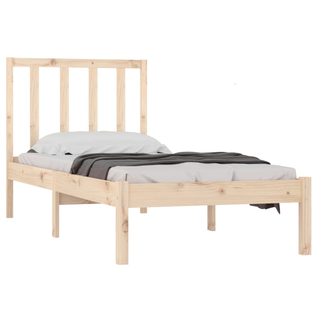 vidaXL Estructura de cama madera maciza de pino individual 75x190 cm
