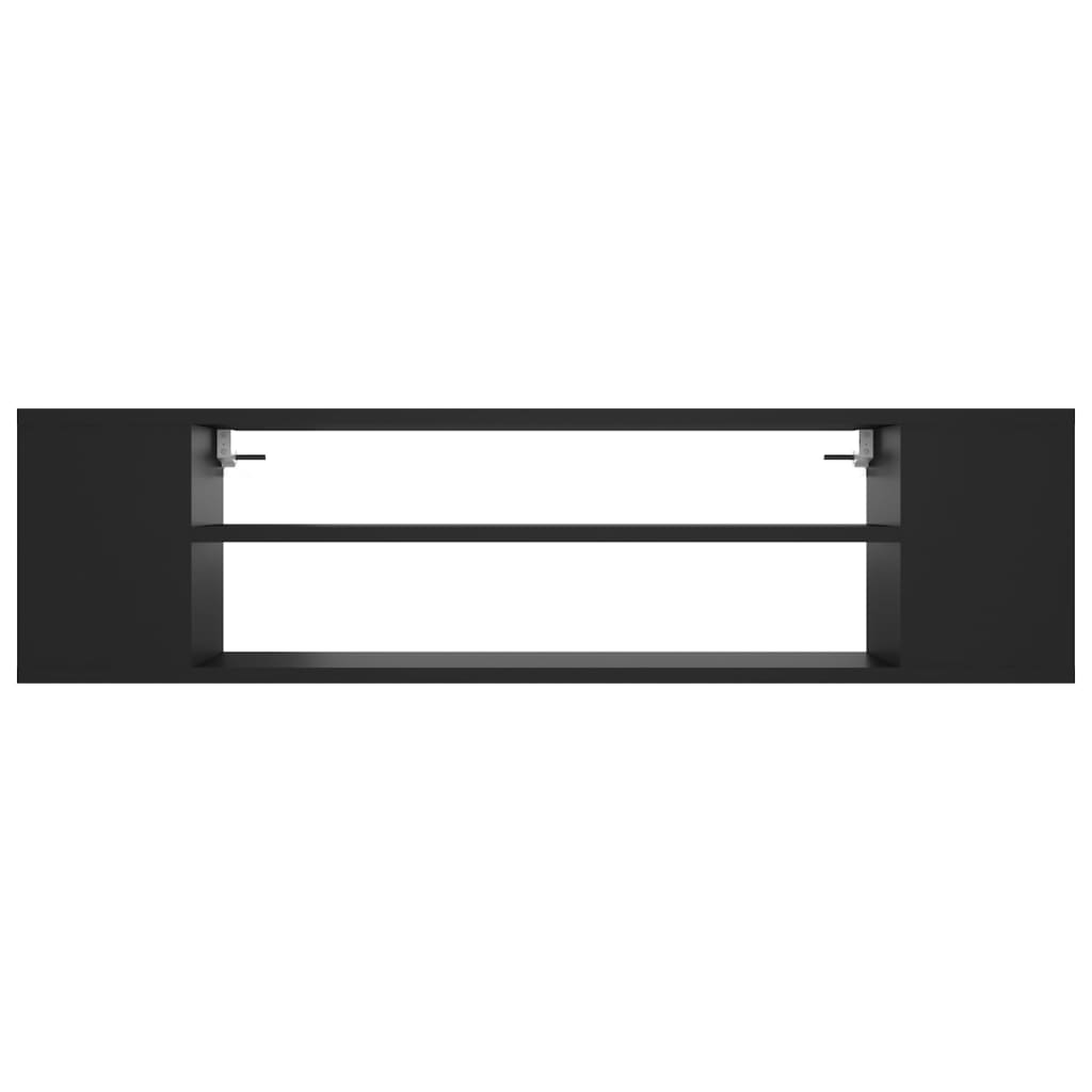 vidaXL Mueble de TV colgante madera contrachapada negro 100x30x26,5 cm