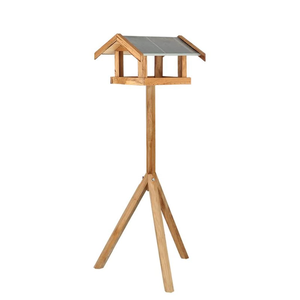 Esschert Design Mesa para pájaros con tejado rectangular acero