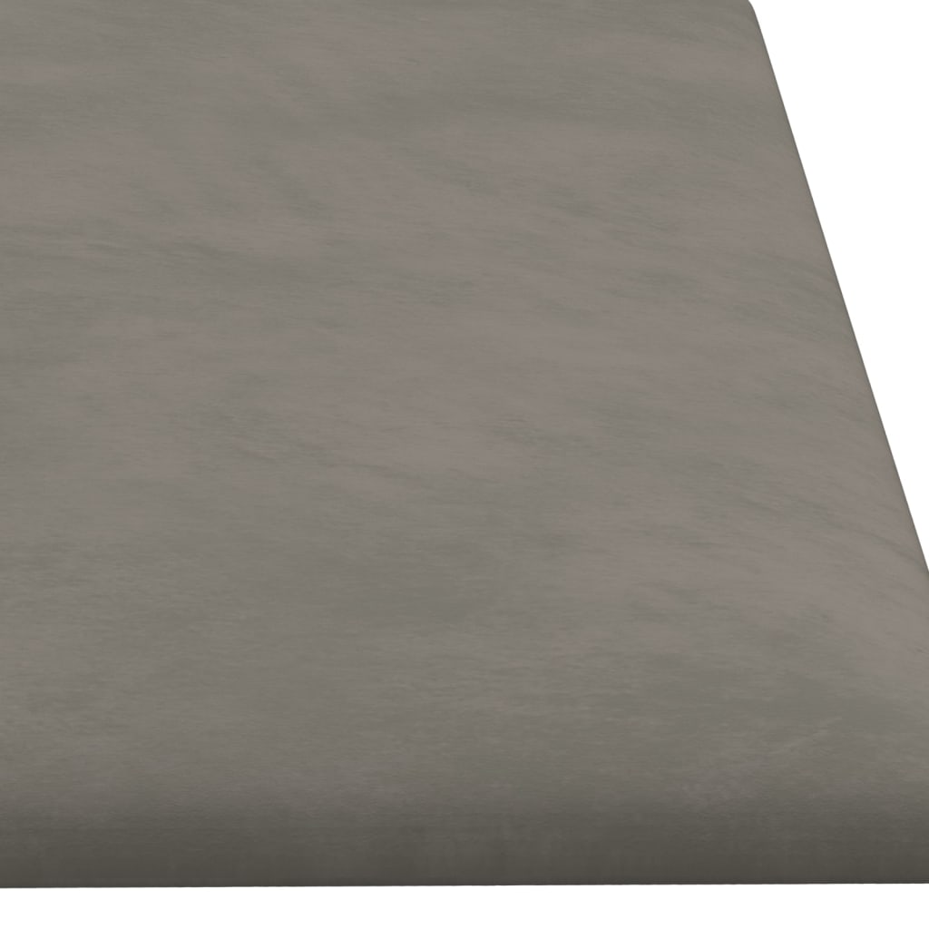 vidaXL Paneles de pared 12 uds terciopelo gris claro 60x15 cm 1,08 m²