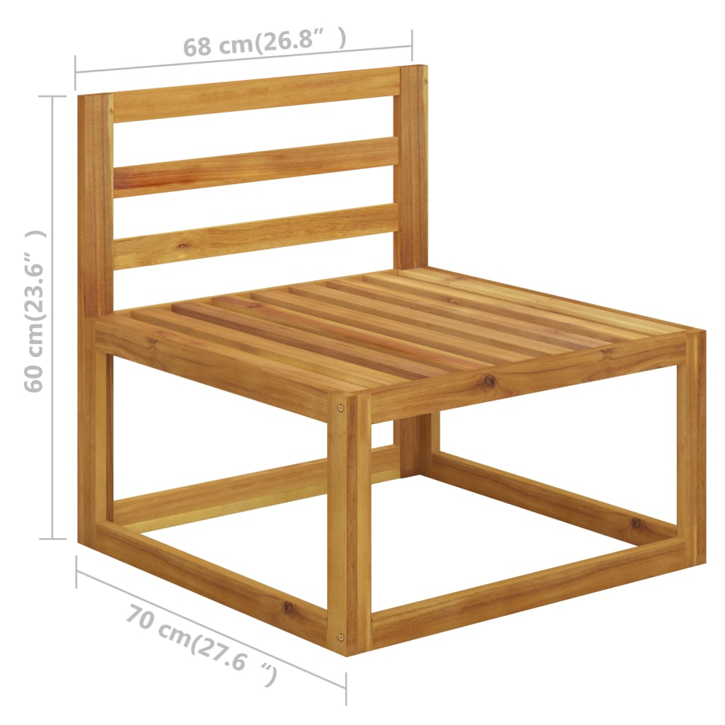 vidaXL Set de sofá de jardín 2 pzas con cojín madera maciza de acacia