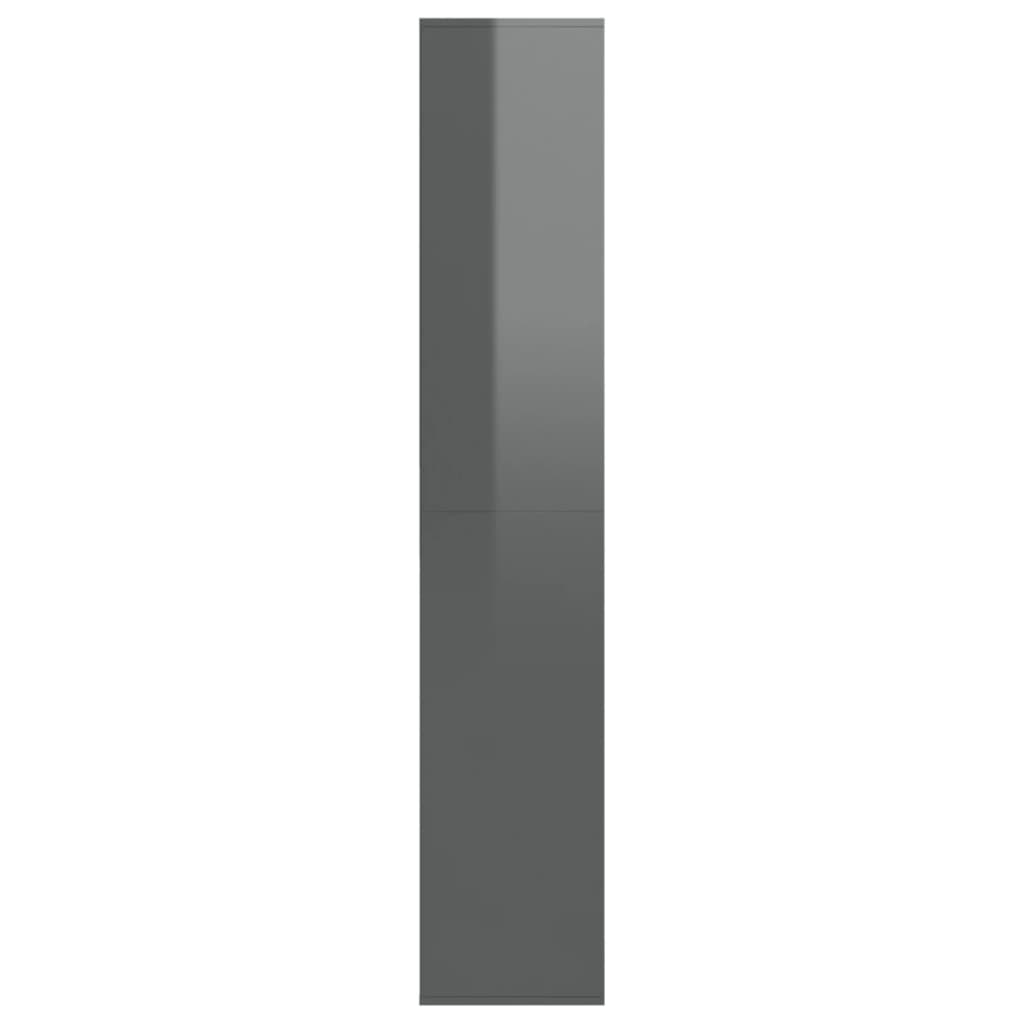 vidaXL Mueble zapatero de contrachapada gris brillo 54x34x183 cm