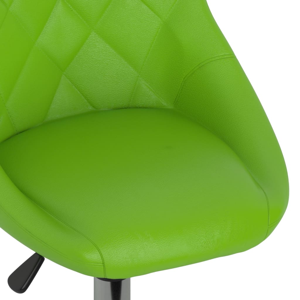 vidaXL Silla de oficina giratoria de cuero sintético verde