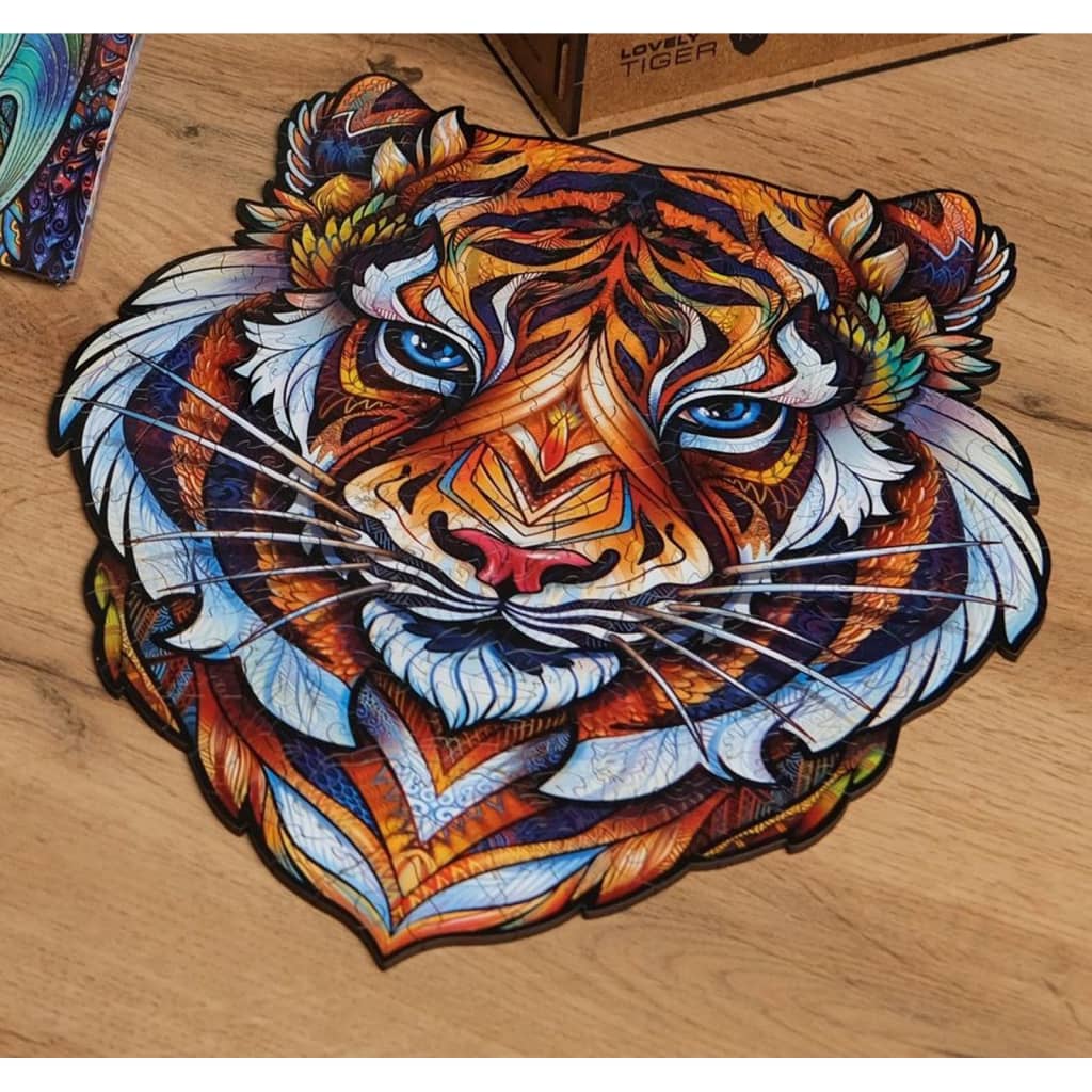 UNIDRAGON Puzzle Lovely Tiger madera 273 piezas gigante 30x38 cm