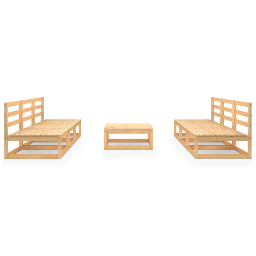 vidaXL Juego de muebles de jardín 7 piezas madera pino maciza