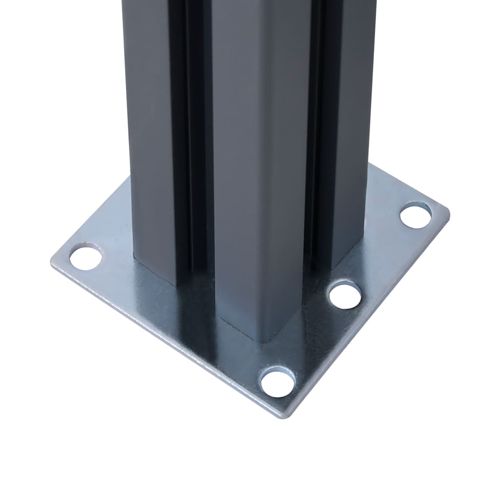 vidaXL Postes de valla 2 unidades aluminio gris oscuro 185 cm