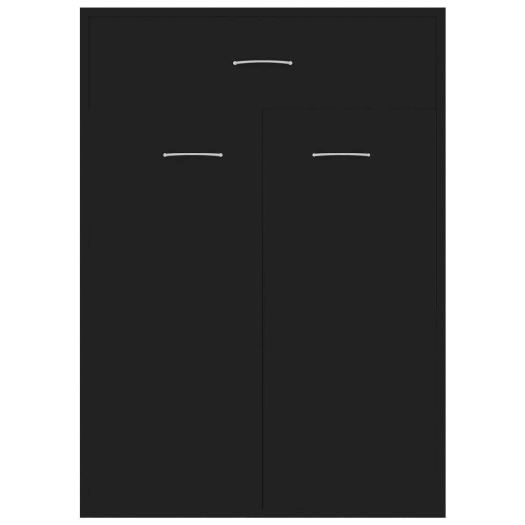 vidaXL Mueble zapatero de madera contrachapada negro 60x35x84 cm